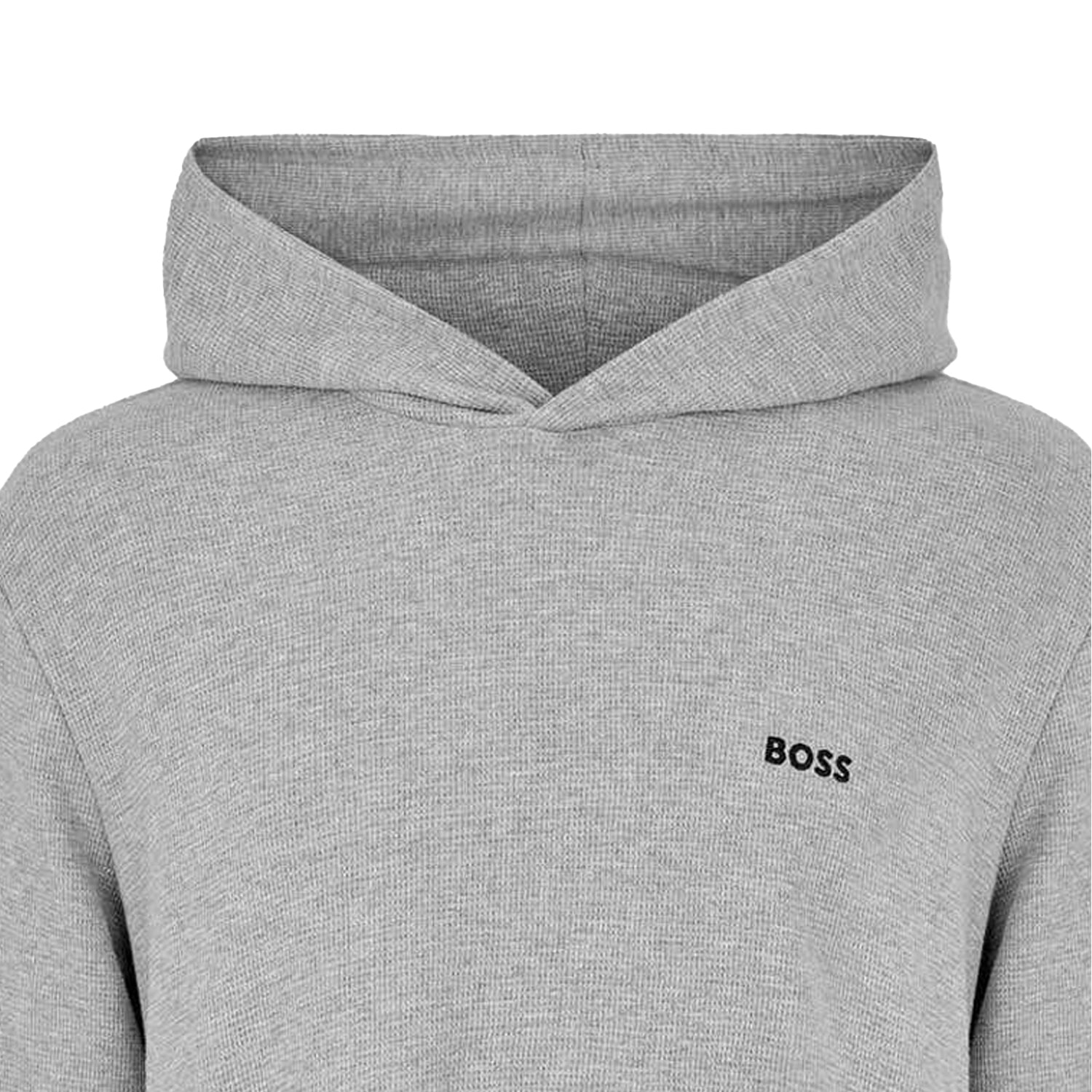 Grey - Lifestyle - Boss Mens Waffle Knit Pullover Hoodie