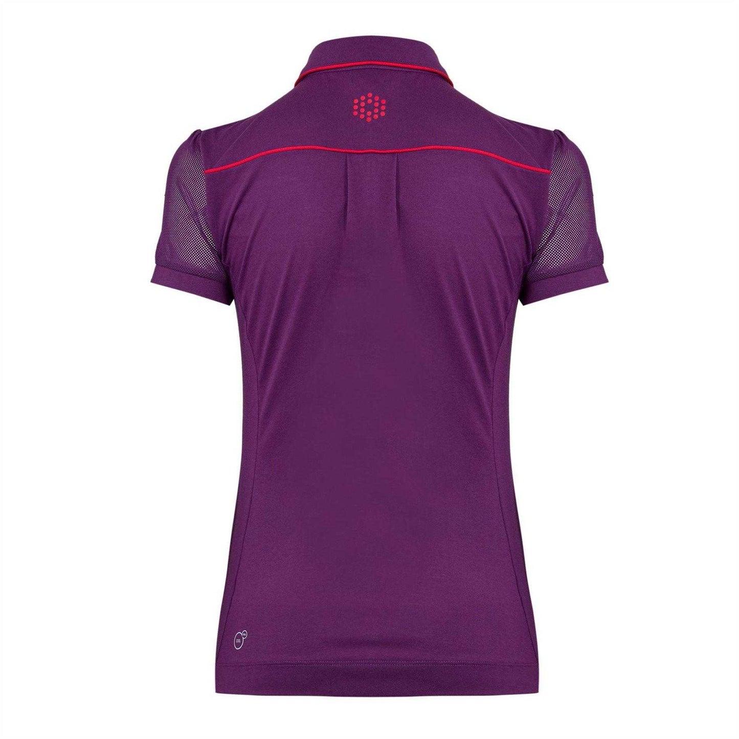 Purple - Back - Puma Womens-Ladies Novelty Mesh Sleeve Golf Polo Shirt