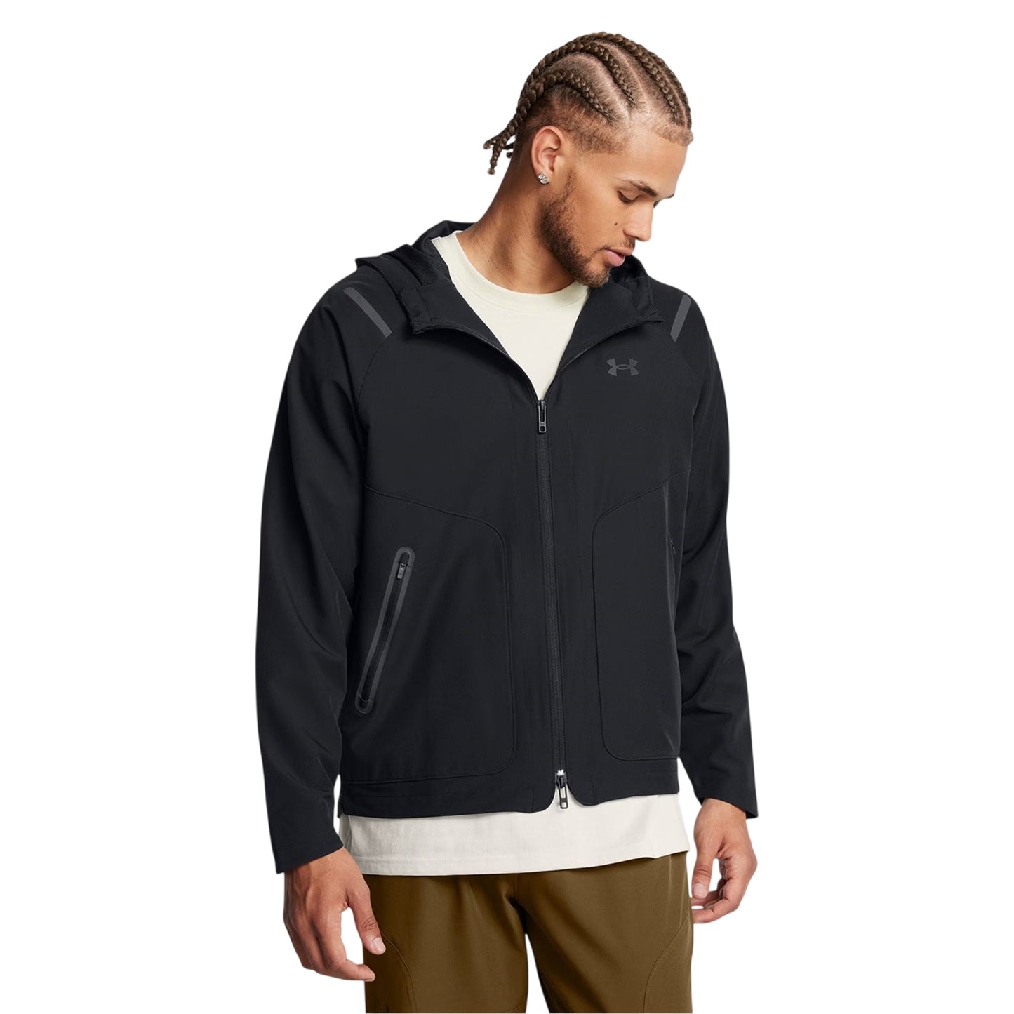 Black - Side - Under Armour Mens Unstoppable Tracksuit Top