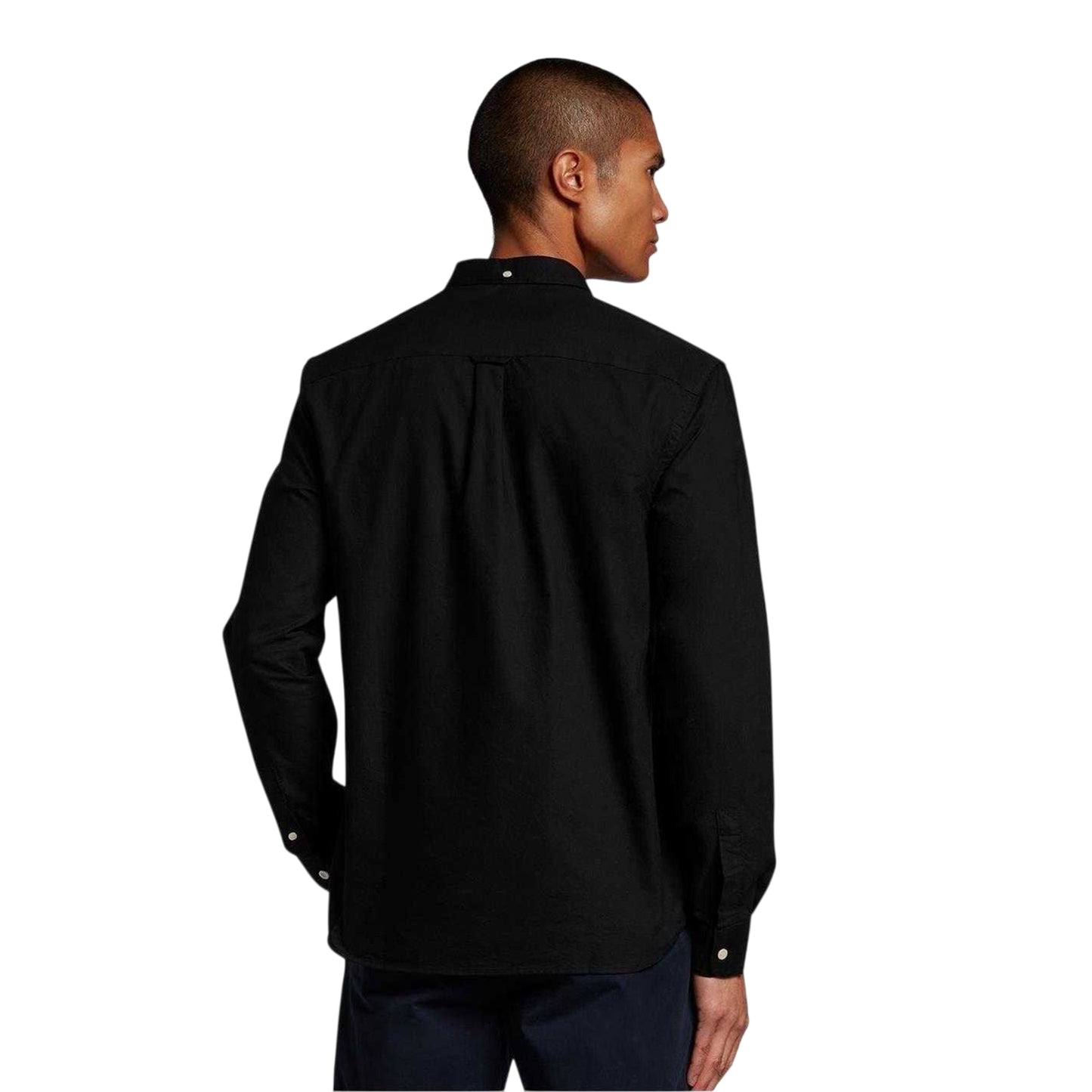 Black - Back - Lyle & Scott Mens Embroidered Logo Oxford Shirt