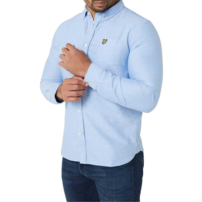 Riviera - Side - Lyle & Scott Mens Embroidered Logo Oxford Shirt