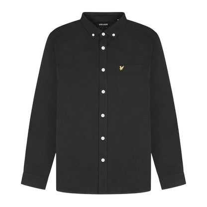 Black - Front - Lyle & Scott Mens Embroidered Logo Oxford Shirt