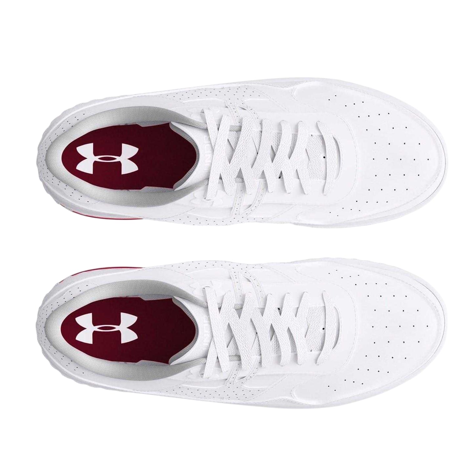 White-White - Side - Under Armour Womens-Ladies Court 96 Trainers