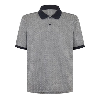 Grey-Navy - Front - Ted Baker Mens Basket Weave Regular Polo Shirt