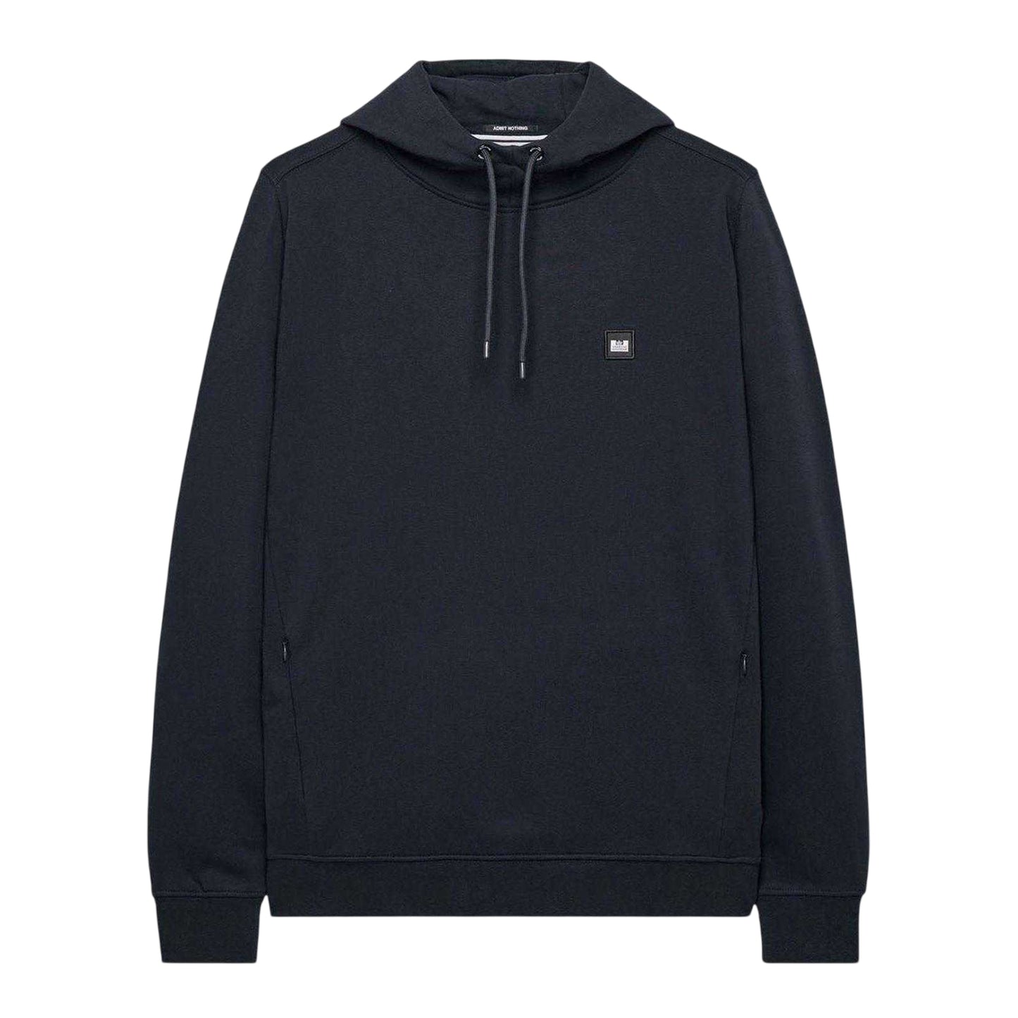 Navy - Front - Weekend Offender Mens Combed Cotton Hidden Pocket Drawstring Hoodie