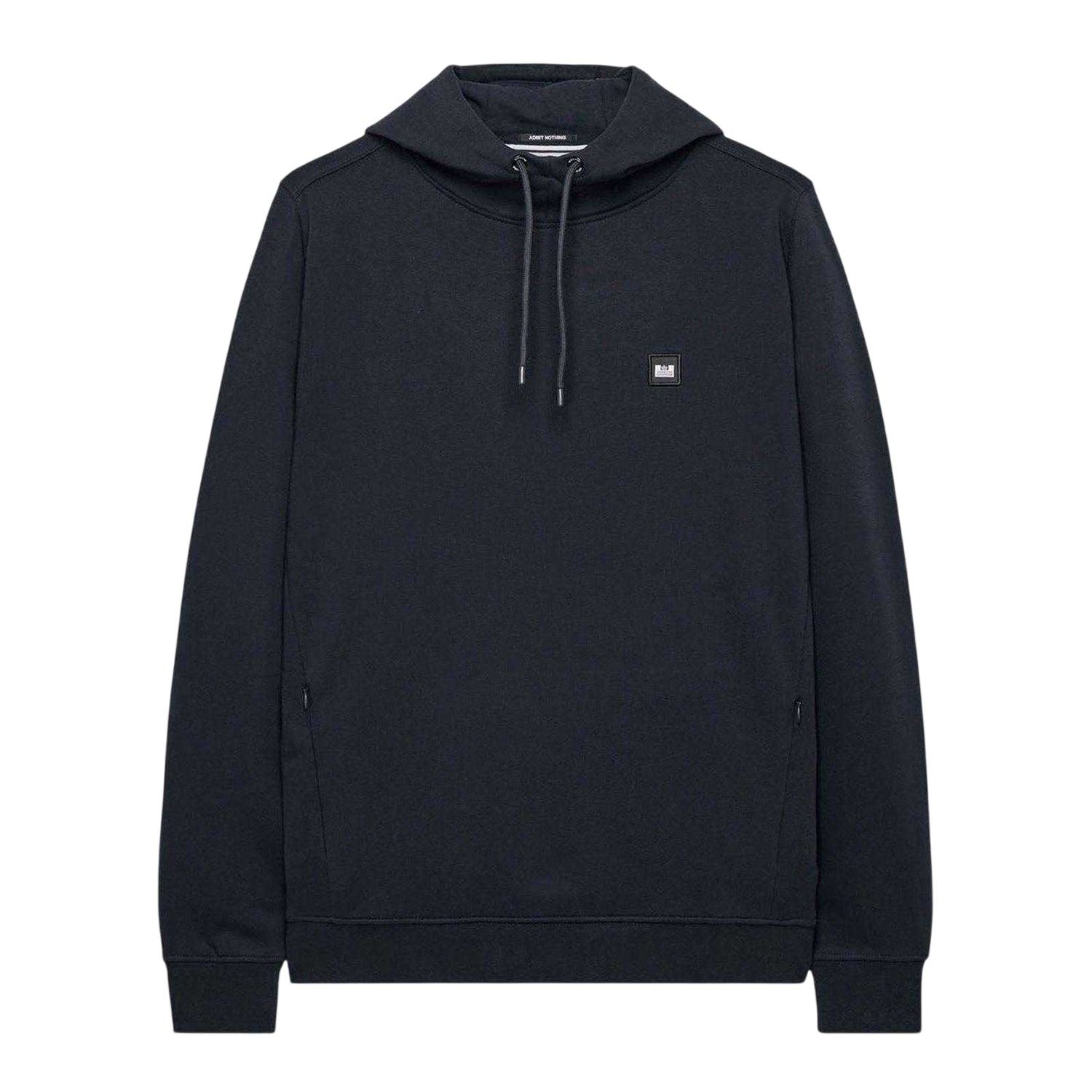 Navy - Front - Weekend Offender Mens Combed Cotton Hidden Pocket Drawstring Hoodie