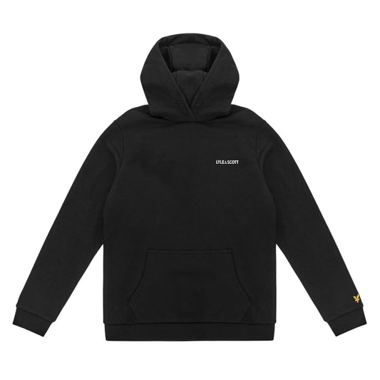 Jet Black - Front - Lyle & Scott Childrens-Kids Print Long-Sleeved Drawstring Hoodie