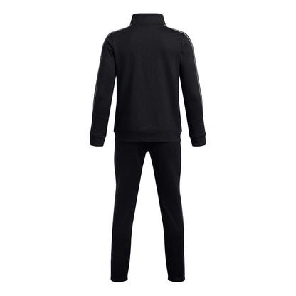 Black - Back - Under Armour Boys Icon Funnel Neck Long-Sleeved Tracksuit Set