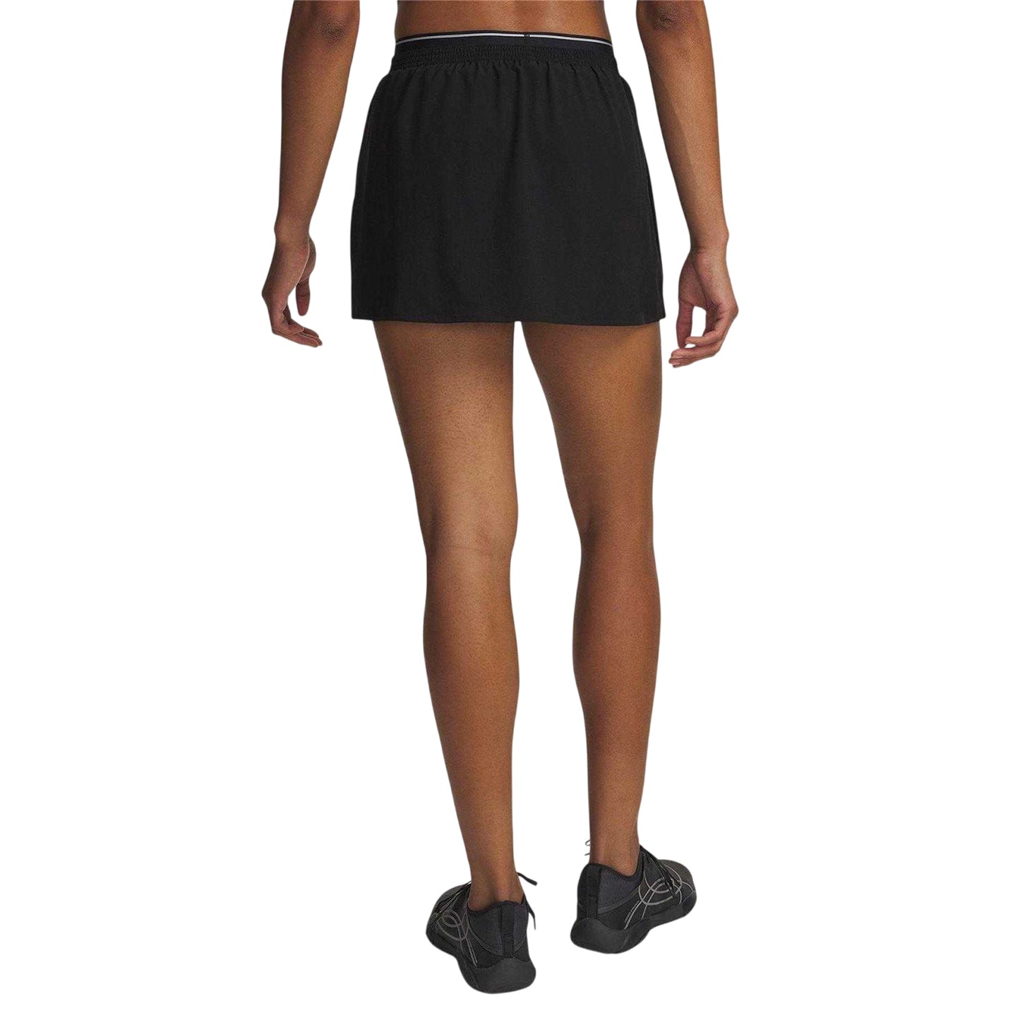 Black-Grey - Back - Under Armour Womens-Ladies Performance Woven Side Pocket Skort
