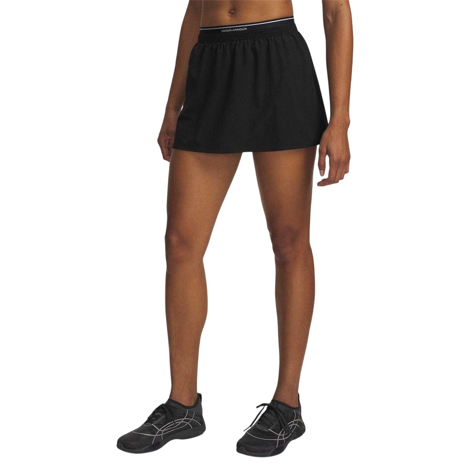 Black-Grey - Front - Under Armour Womens-Ladies Performance Woven Side Pocket Skort