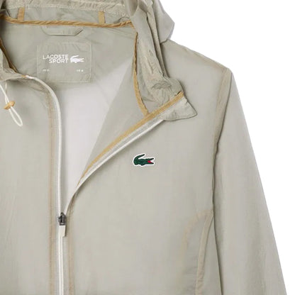 Cream - Back - Lacoste Mens Lightweight Water Repellent Sport Jacket