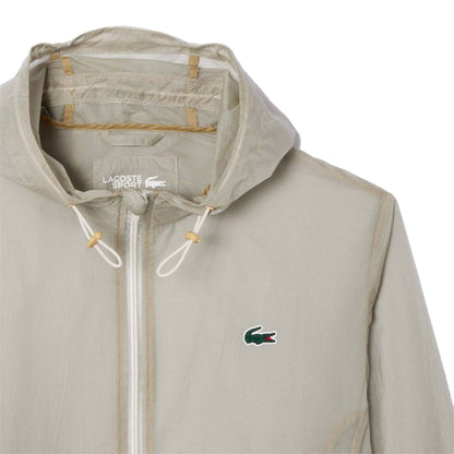 Cream - Side - Lacoste Mens Lightweight Water Repellent Sport Jacket