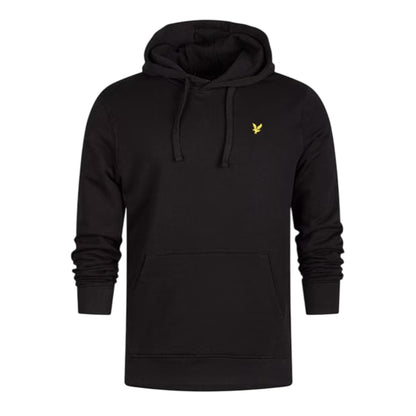 Jet Black - Front - Lyle & Scott Mens Embroidered Logo Hoodie