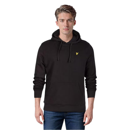 Jet Black - Side - Lyle & Scott Mens Embroidered Logo Hoodie