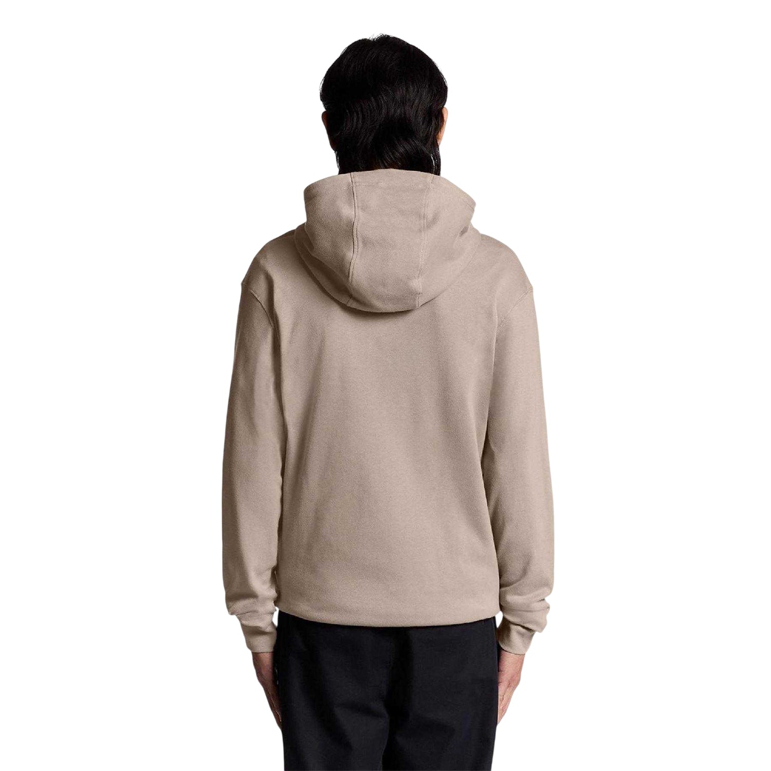 Brown - Back - Lyle & Scott Mens Cotton Blend Heavyweight Regular Pullover Hoodie