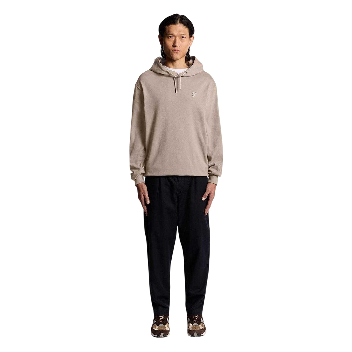 Brown - Side - Lyle & Scott Mens Cotton Blend Heavyweight Regular Pullover Hoodie