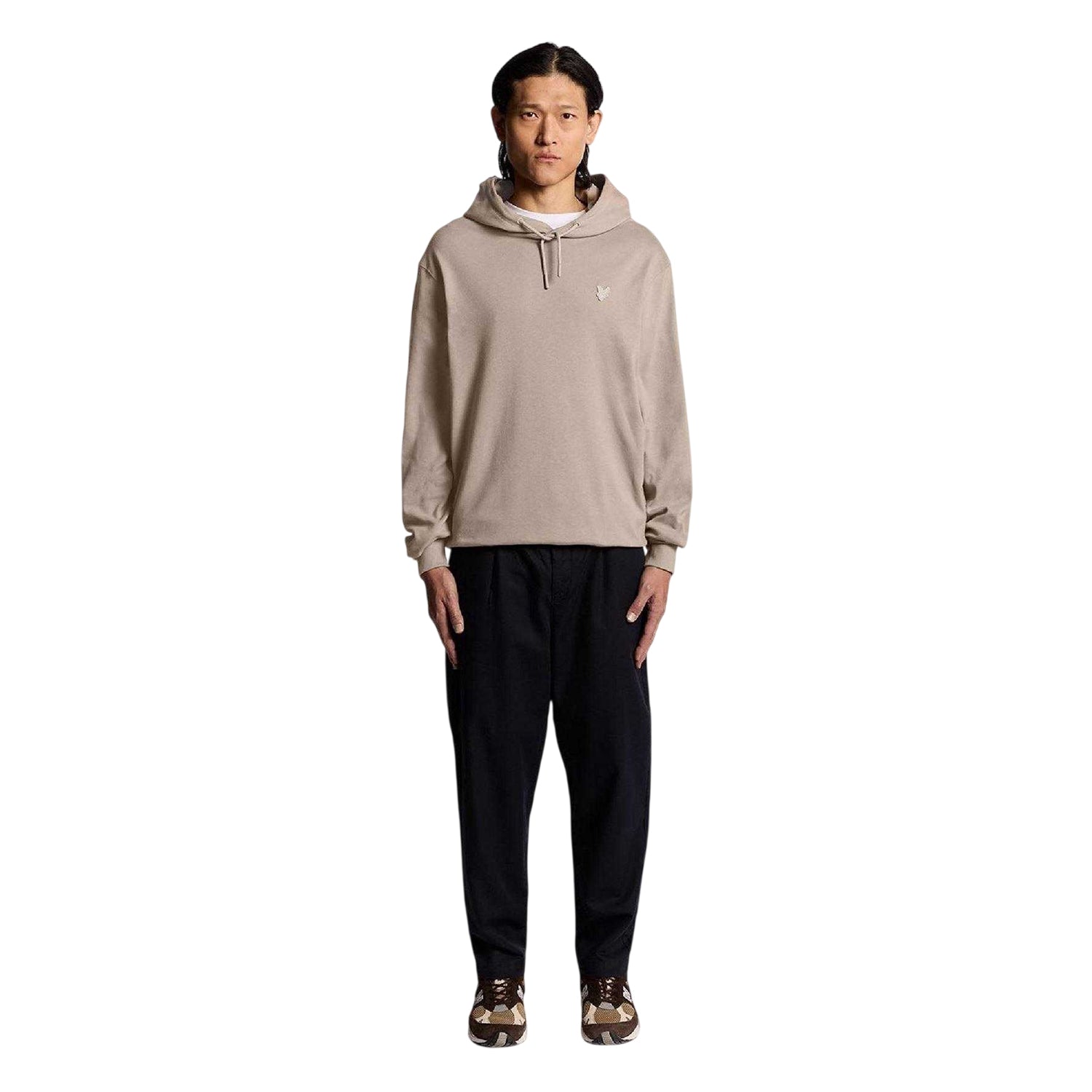 Brown - Side - Lyle & Scott Mens Cotton Blend Heavyweight Regular Pullover Hoodie
