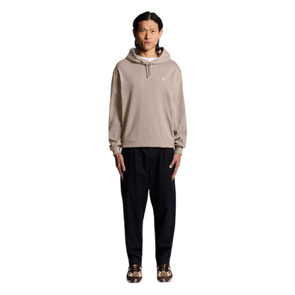 Brown - Side - Lyle & Scott Mens Cotton Blend Heavyweight Regular Pullover Hoodie