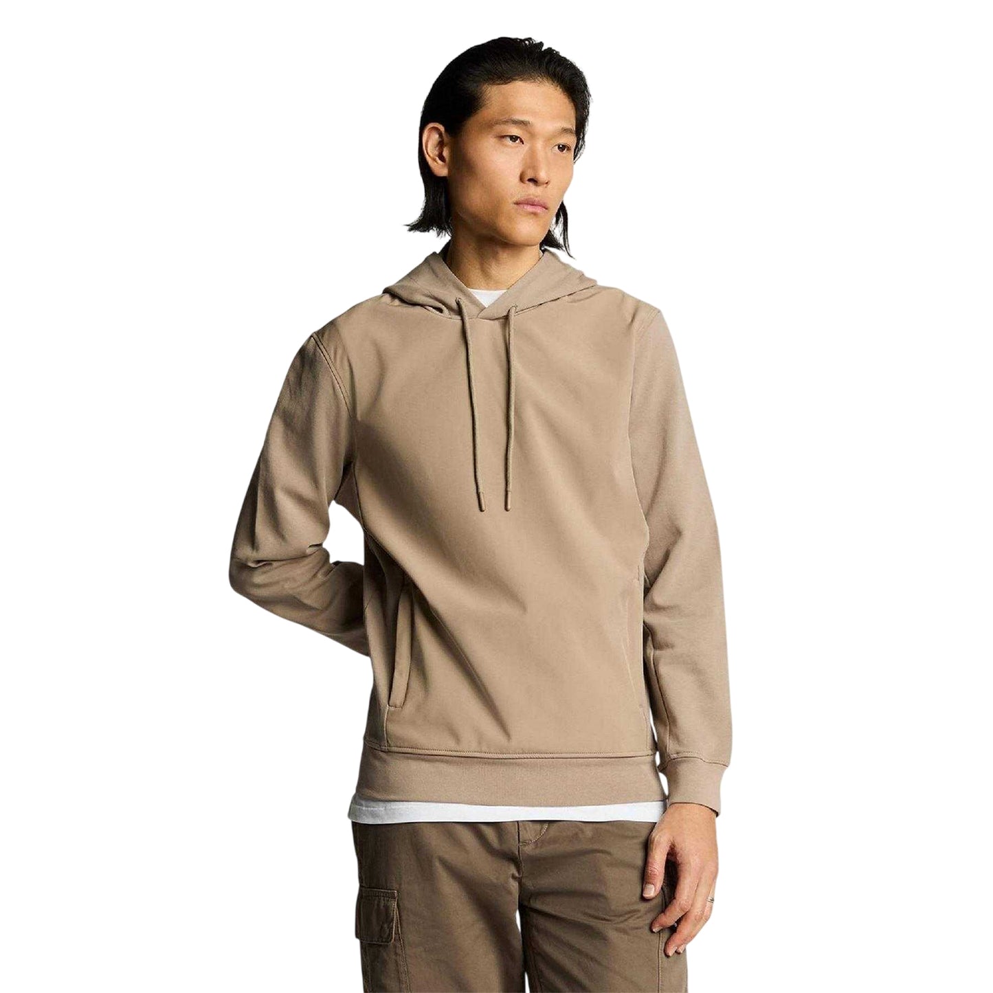 Brown - Front - Lyle & Scott Mens Hybrid Hoodie