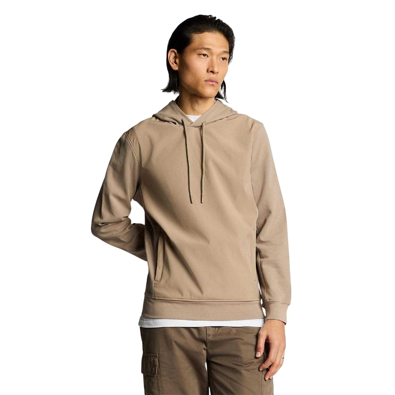 Brown - Front - Lyle & Scott Mens Hybrid Hoodie
