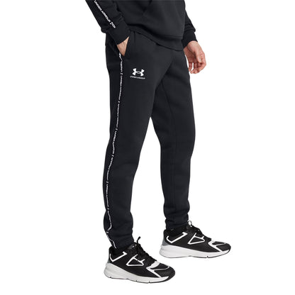 Black - Side - Under Armour Mens Icon Fleece Tapered Joggers