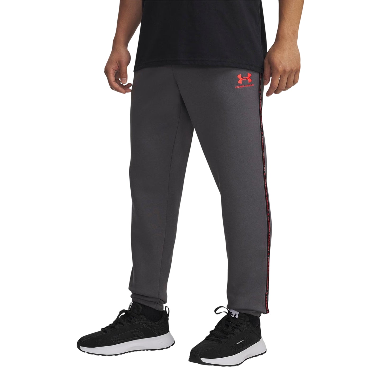 Castle Rock-Red - Front - Under Armour Mens Icon Fleece Tapered Joggers