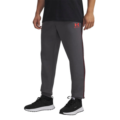 Castle Rock-Red - Front - Under Armour Mens Icon Fleece Tapered Joggers