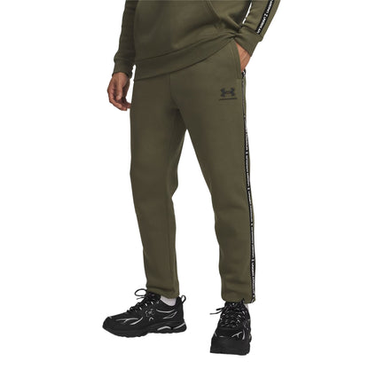 Green-Black - Front - Under Armour Mens Icon Fleece Tapered Joggers