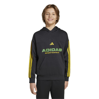 Black - Side - Adidas Childrens-Kids House Of Tiro Fleece Hoodie