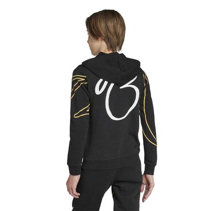 Black - Back - Adidas Childrens-Kids Jude Bellingham Hoodie