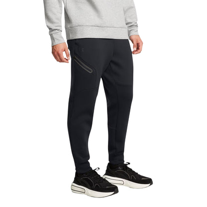 Black - Side - Under Armour Mens Unstoppable Fleece Slim Joggers