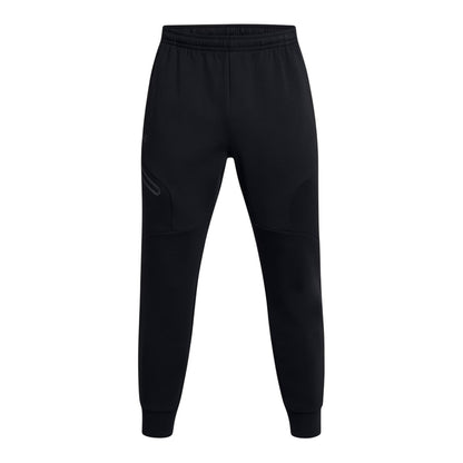Black - Front - Under Armour Mens Unstoppable Fleece Slim Joggers