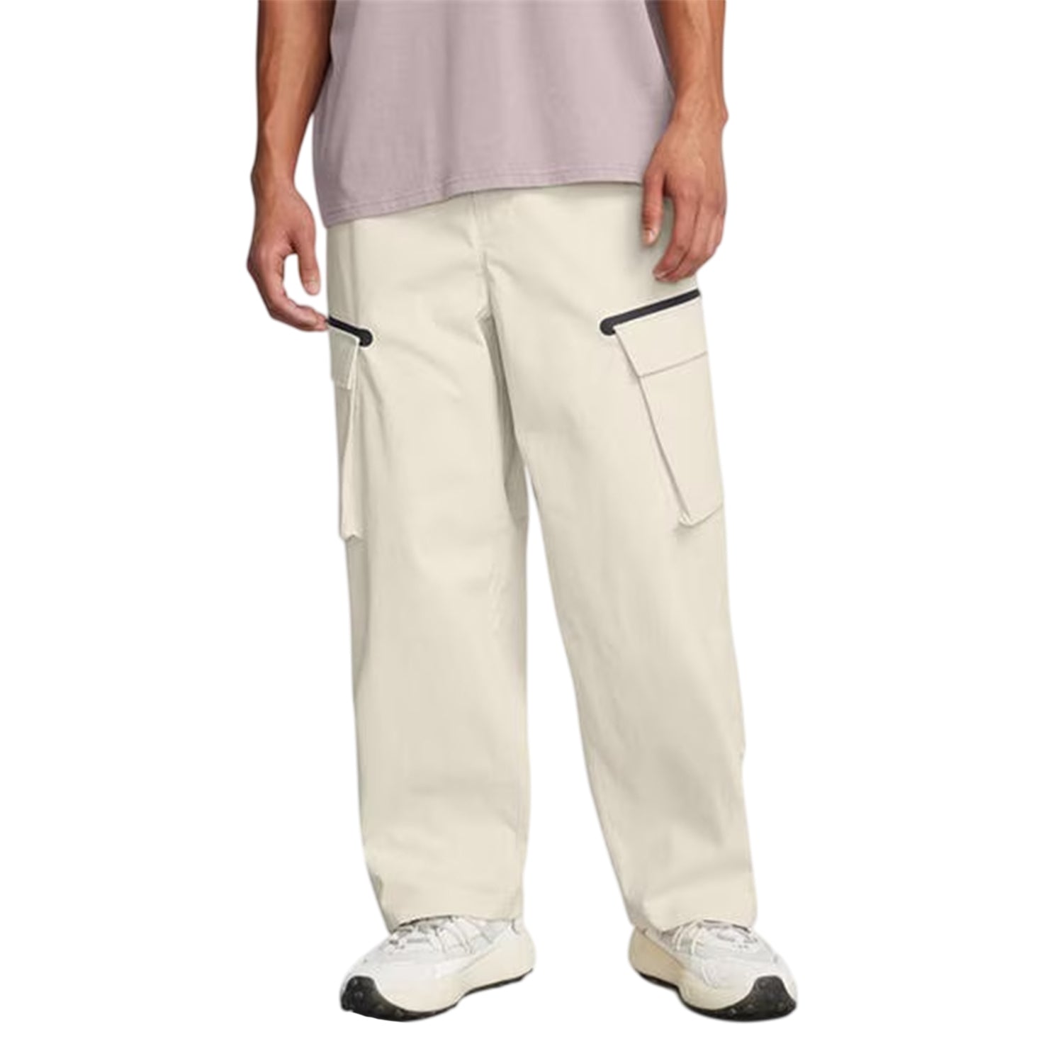 White - Side - Under Armour Mens Utility Loose Fit Cargo Jogging Bottoms