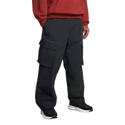 Black - Side - Under Armour Mens Utility Loose Fit Cargo Jogging Bottoms