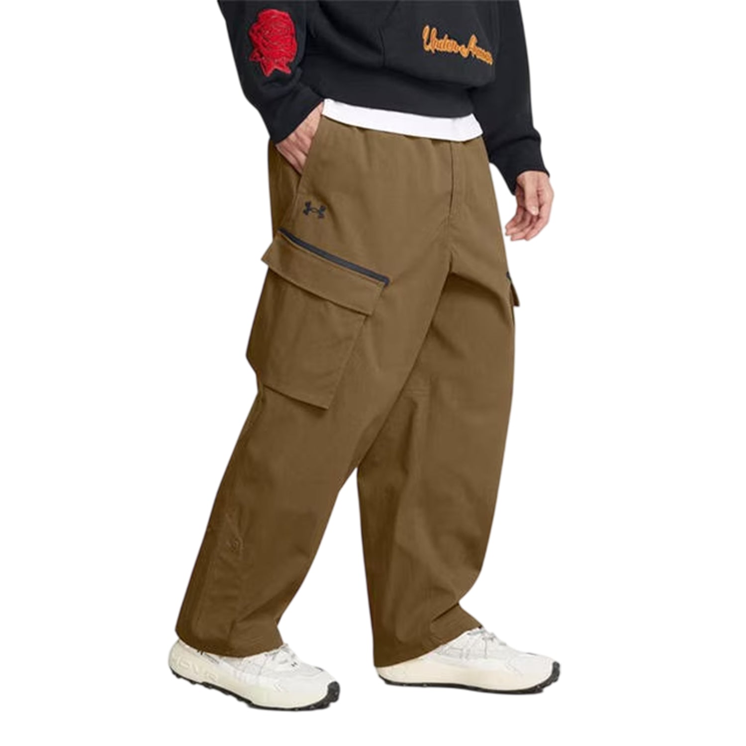 Brown - Side - Under Armour Mens Utility Loose Fit Cargo Jogging Bottoms