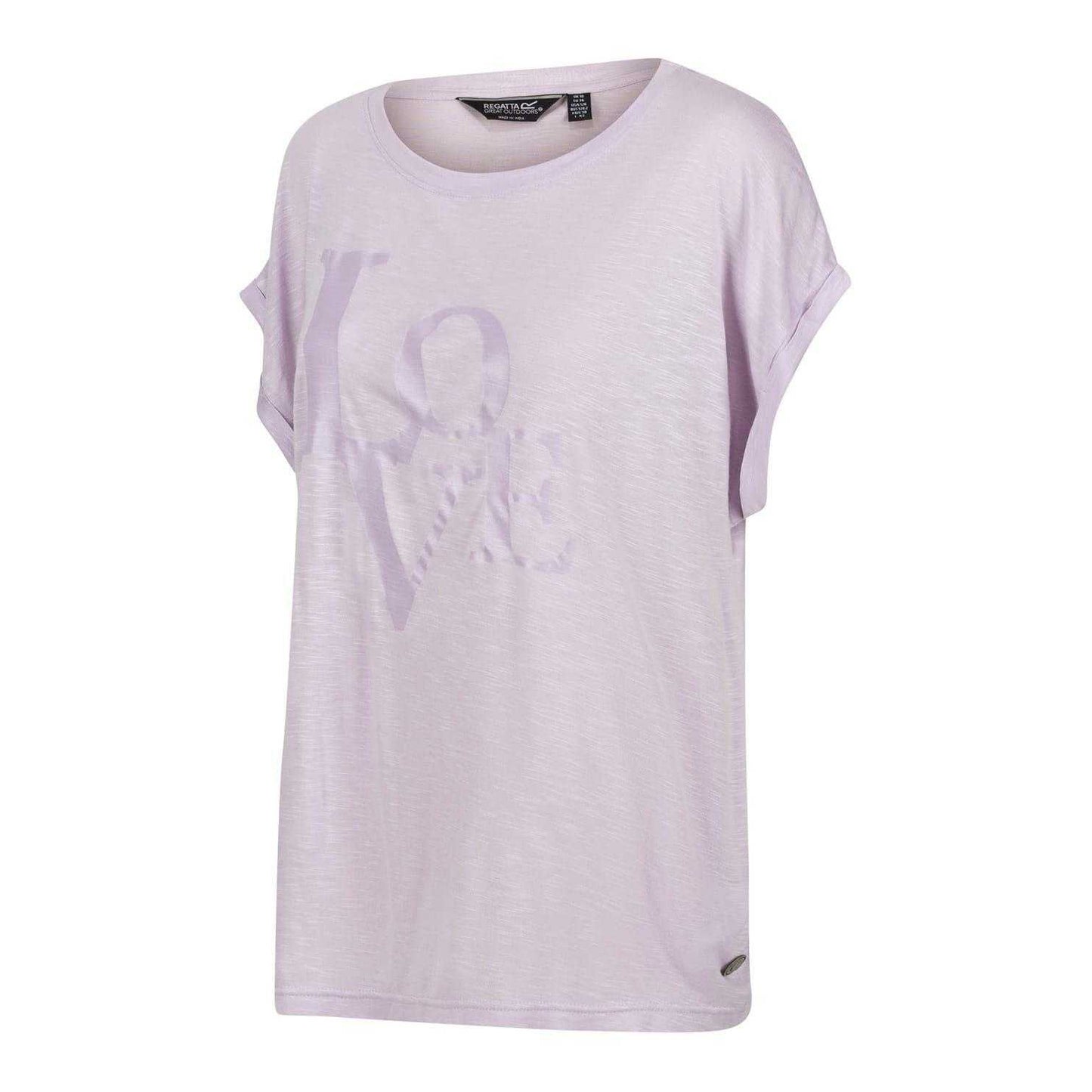 Pastel Lilac - Side - Regatta Womens-Ladies Graphic Print Boyfriend T-Shirt