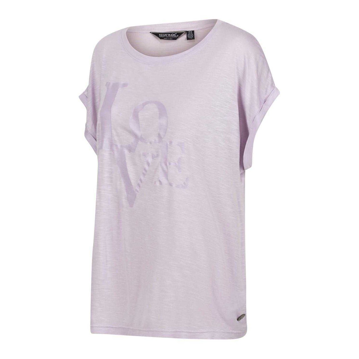 Pastel Lilac - Side - Regatta Womens-Ladies Graphic Print Boyfriend T-Shirt