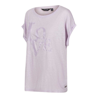 Pastel Lilac - Side - Regatta Womens-Ladies Graphic Print Boyfriend T-Shirt