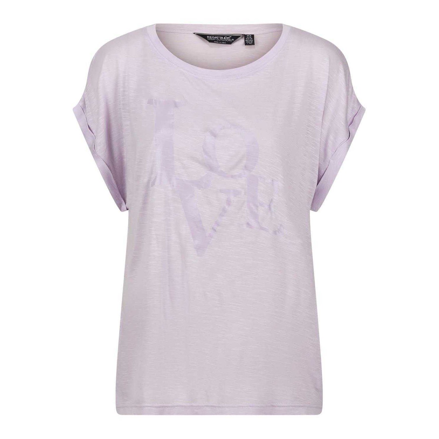 Pastel Lilac - Front - Regatta Womens-Ladies Graphic Print Boyfriend T-Shirt