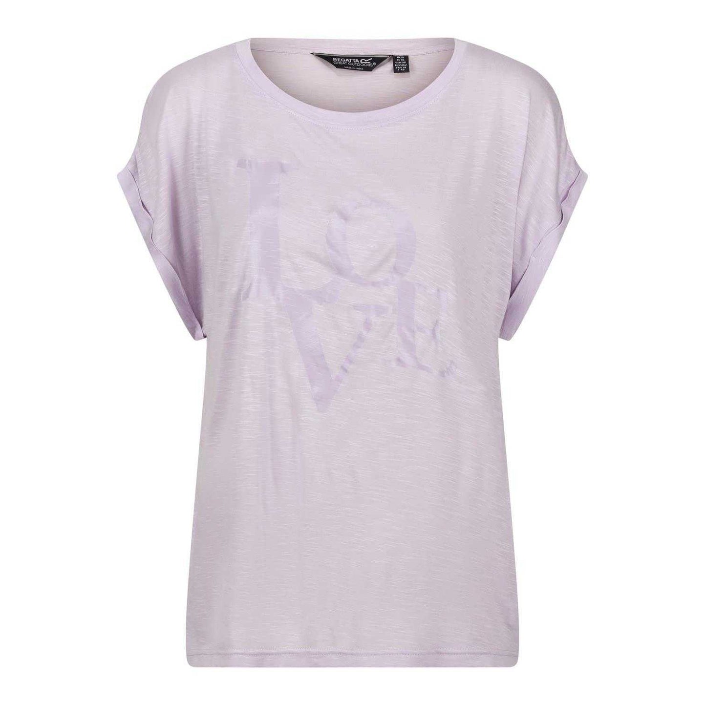 Pastel Lilac - Front - Regatta Womens-Ladies Graphic Print Boyfriend T-Shirt