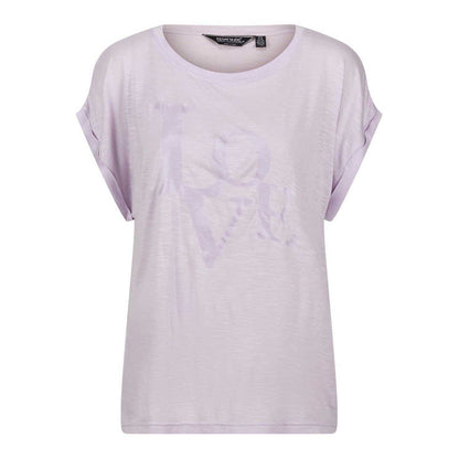 Pastel Lilac - Front - Regatta Womens-Ladies Graphic Print Boyfriend T-Shirt