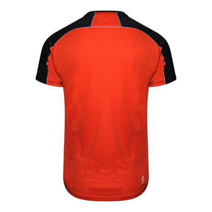 Trail Blaze Red-Black - Back - Dare 2B Mens Li Colour Block Half Zip T-Shirt