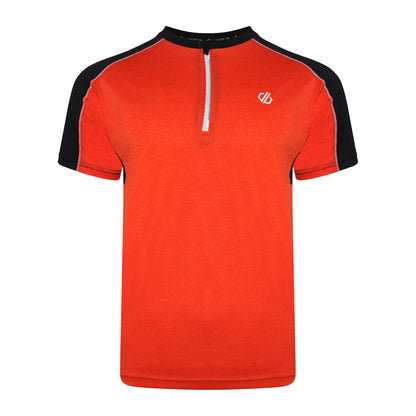 Trail Blaze Red-Black - Front - Dare 2B Mens Li Colour Block Half Zip T-Shirt