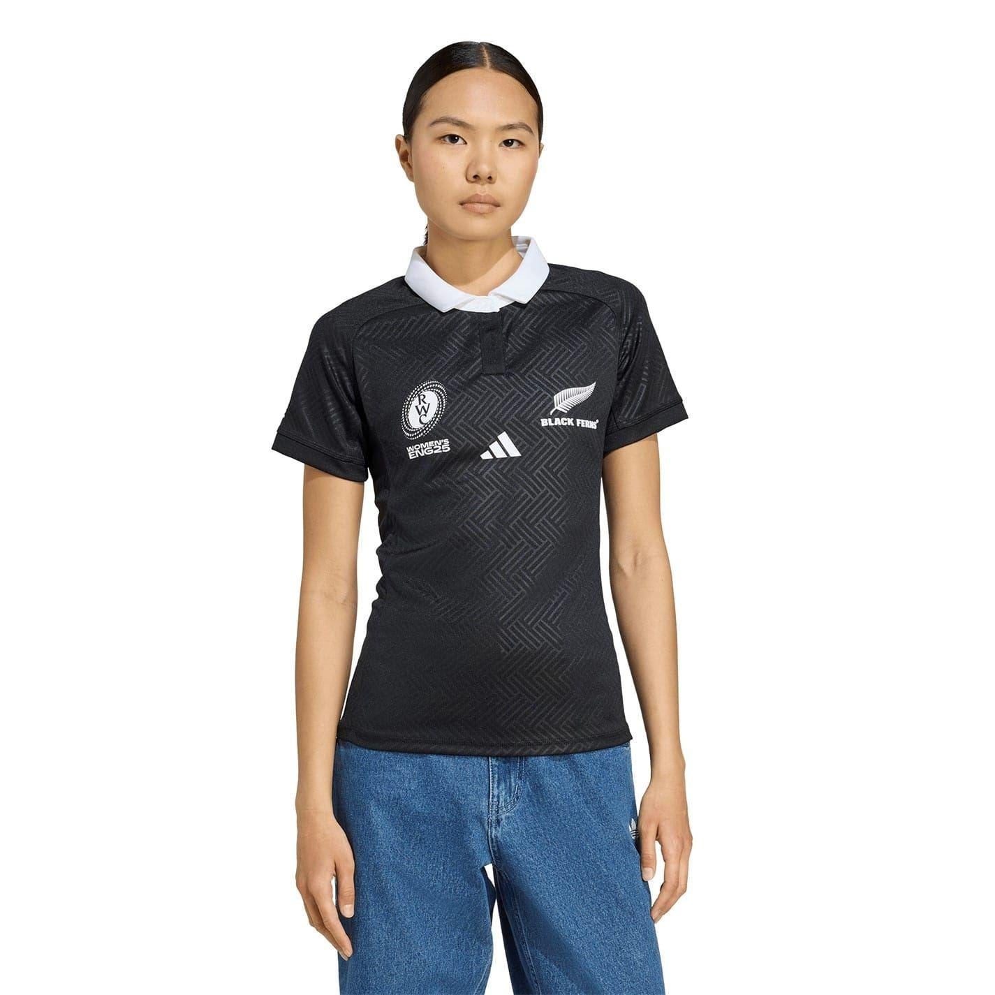 All Black - Side - Adidas Womens-Ladies Black Ferns 2025 Rugby Shirt