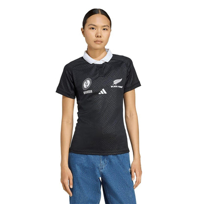 All Black - Side - Adidas Womens-Ladies Black Ferns 2025 Rugby Shirt