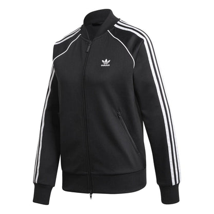 Black-White - Front - Adidas Womens-Ladies Adicolor Classics Track Top
