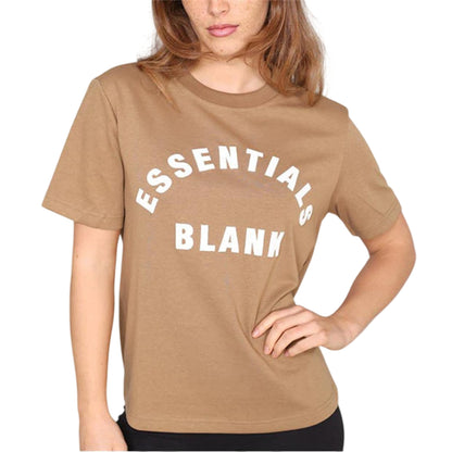 Mocha - Side - Blank Essentials Womens-Ladies Oversized Boyfriend T-Shirt