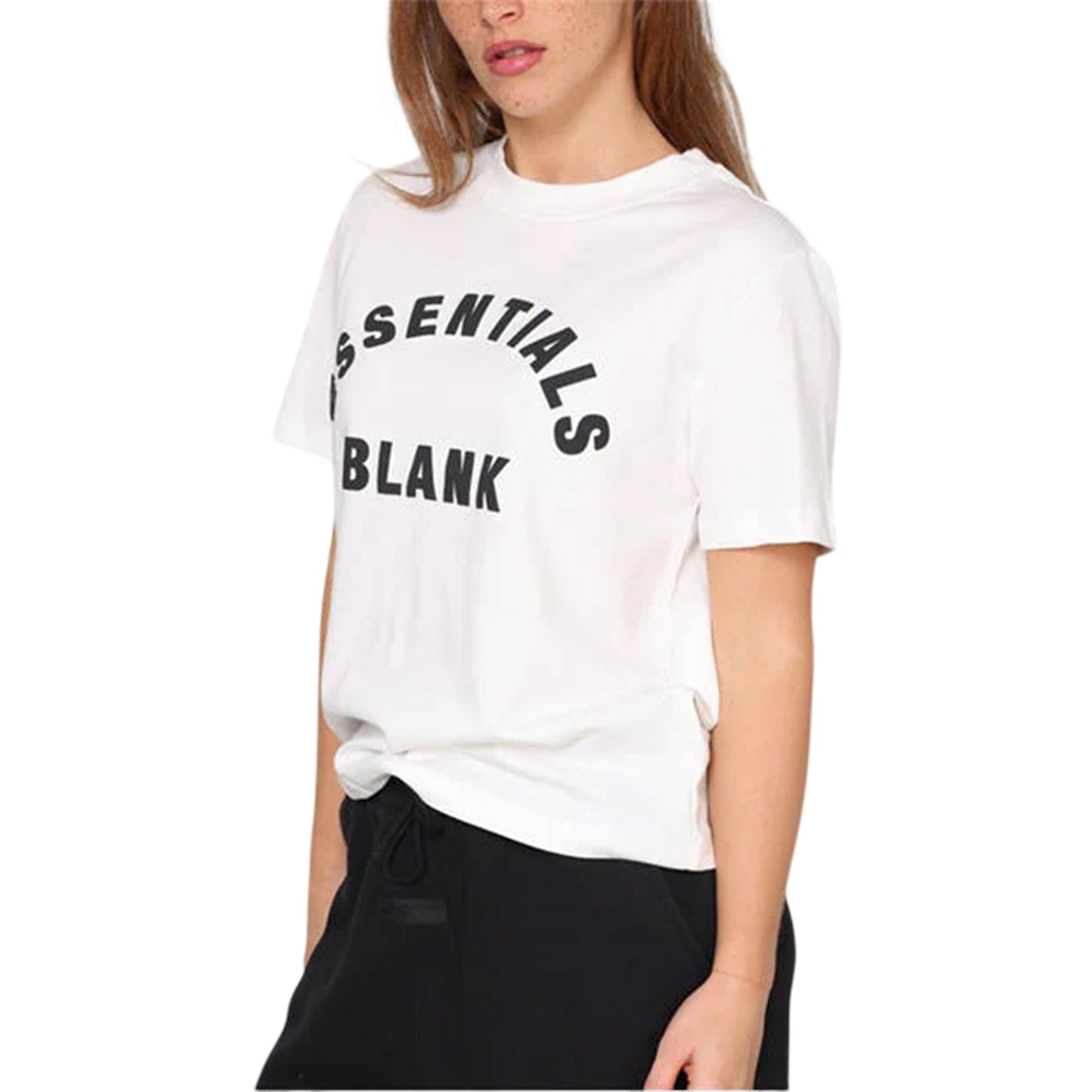 Off White - Side - Blank Essentials Womens-Ladies Oversized Boyfriend T-Shirt