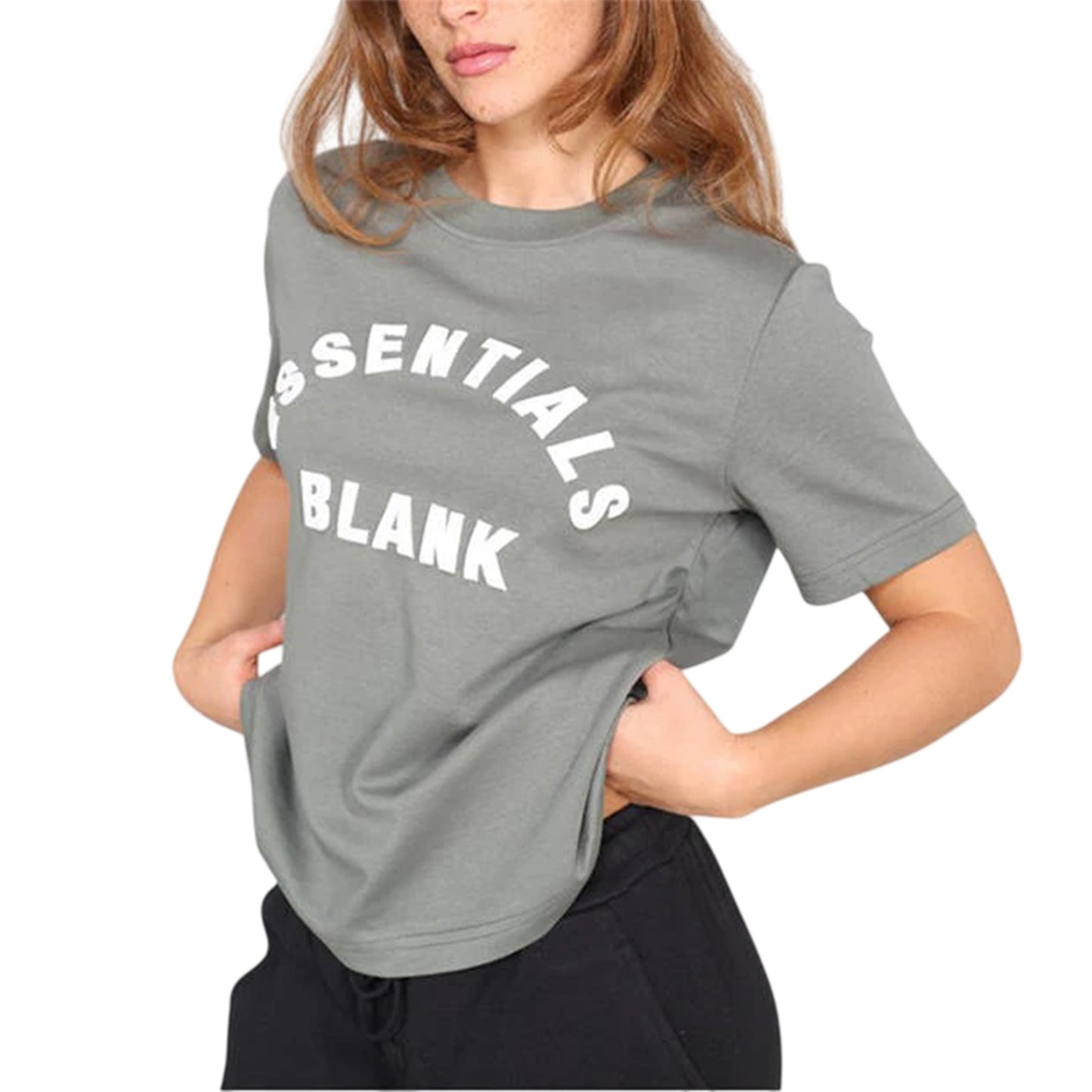 Sage - Side - Blank Essentials Womens-Ladies Oversized Boyfriend T-Shirt