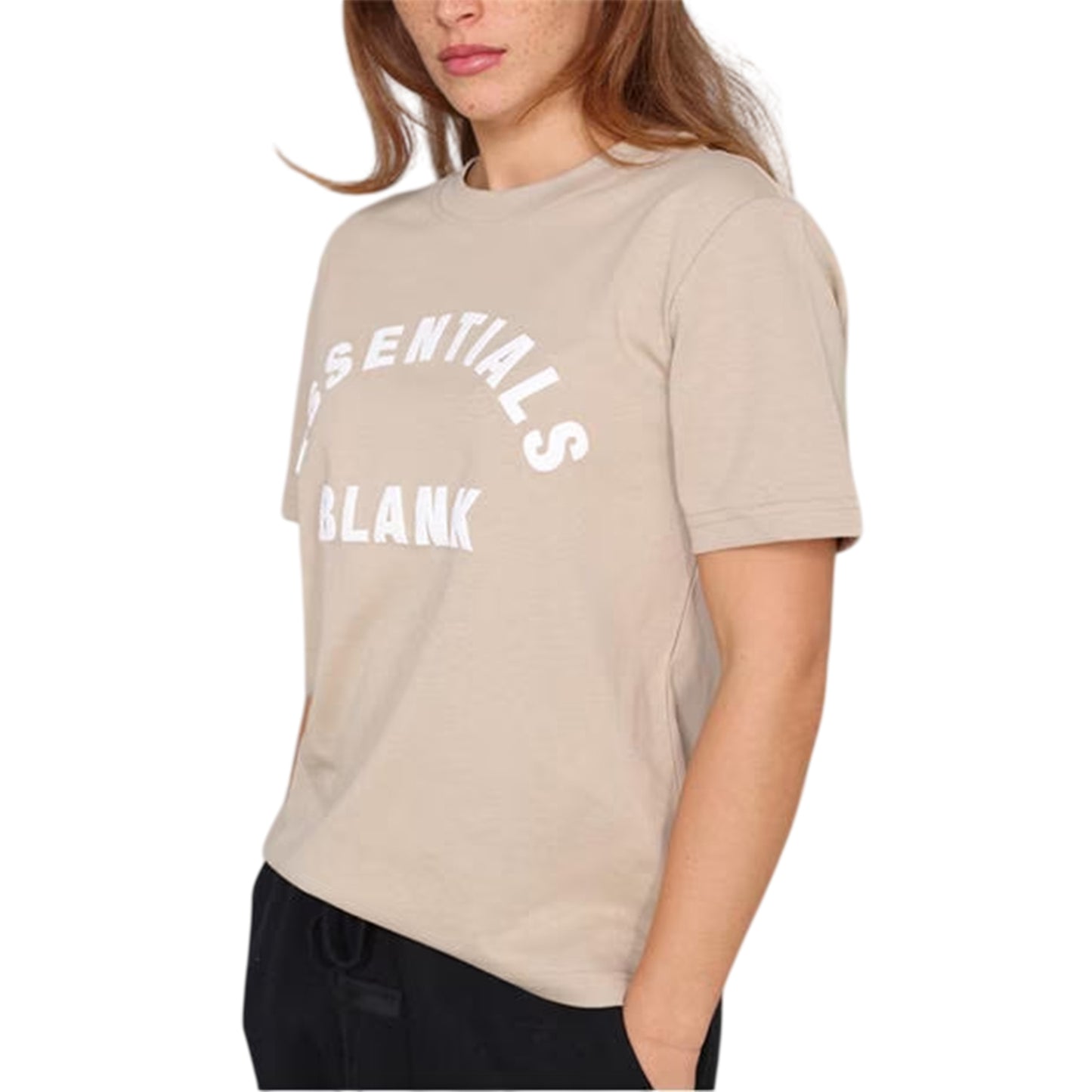 Summer Sand - Side - Blank Essentials Womens-Ladies Oversized Boyfriend T-Shirt